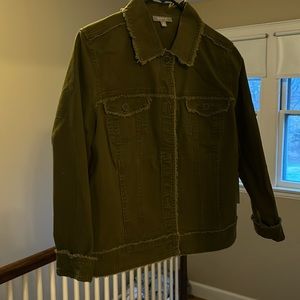 Green/olive Jean jacket - casual look